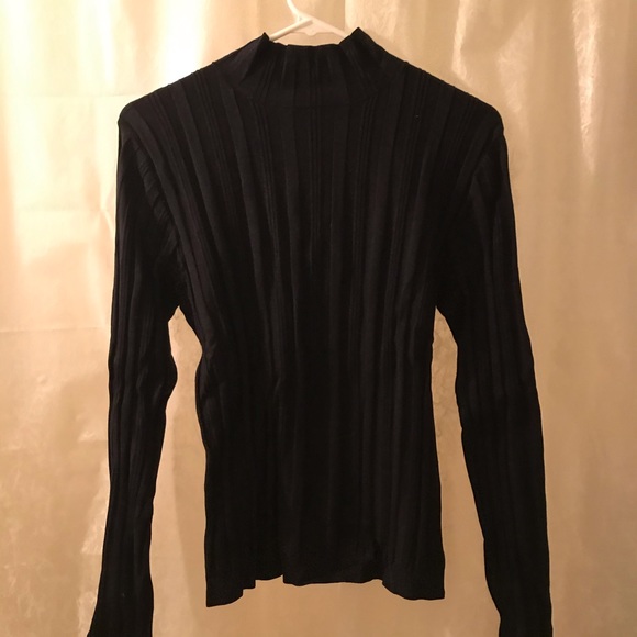 Tracy M Tops - Tracy M black Silk & Spandex turtleneck w/sleeves